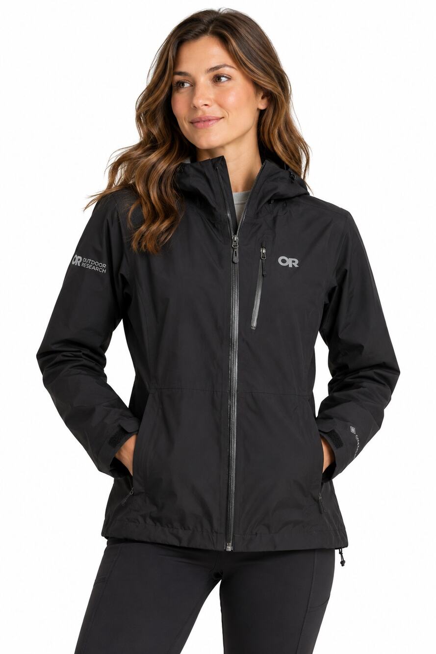 EUC Outdoor Research Aspire II GORE-TEX Rain Jacket Black Women's Small S